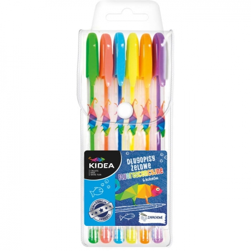 Zdjęcie Długopisy żelowe fluo 6 kolorów Kidea - producenta DERFORM