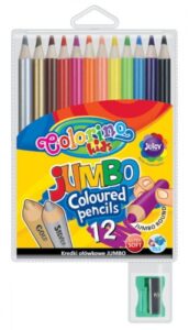 Zdjęcie Kredki ołówkowe okrągłe Jumbo 12 kolorów + temperówka - Colorino Kids - producenta PATIO