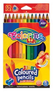 Zdjęcie Kredki ołówkowe trójkątne Jumbo 12 kolorów + temperówka - Colorino Kids - producenta PATIO