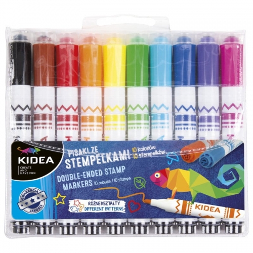 Zdjęcie Pisaki ze stempelkami 10 kolorów - Kidea - producenta DERFORM