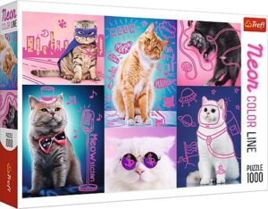 Zdjęcie Puzzle 1000el Neon Color Line - Super cats - Trefl - producenta TREFL
