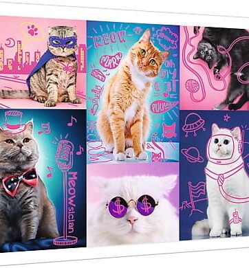 Zdjęcie Puzzle 1000el Neon Color Line - Super cats - Trefl - producenta TREFL