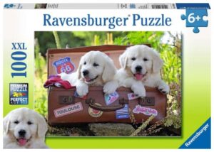Zdjęcie Puzzle 100el Podróżujące szczeniaki - producenta RAVENSBURGER
