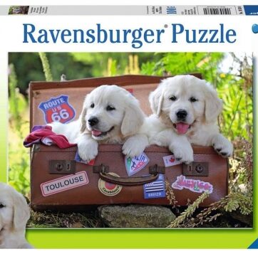 Zdjęcie Puzzle 100el Podróżujące szczeniaki - producenta RAVENSBURGER