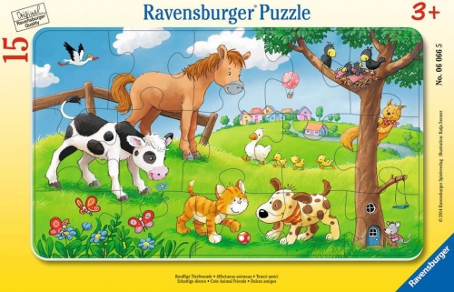 Zdjęcie Puzzle 15el ramkowe Miłośnicy słodkich zwierząt - producenta RAVENSBURGER