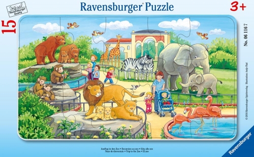 Zdjęcie Puzzle 15el ramkowe Wycieczka do Zoo - producenta RAVENSBURGER