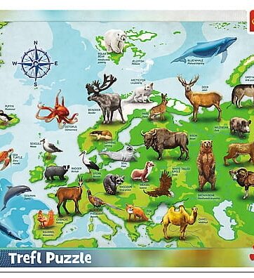 Zdjęcie Puzzle 25el ramkowe Mapa Europy ze zwierzętami - producenta TREFL