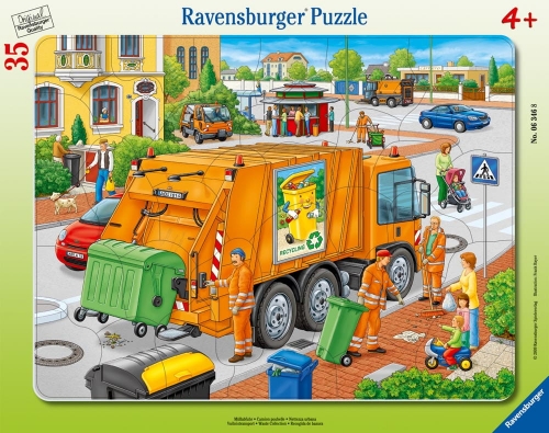 Zdjęcie Puzzle 35el ramkowe Śmieciarka - producenta RAVENSBURGER