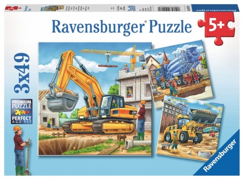 Zdjęcie Puzzle 3x49el Duże maszyny budowlane - RAVENSBURGER - producenta RAVENSBURGER