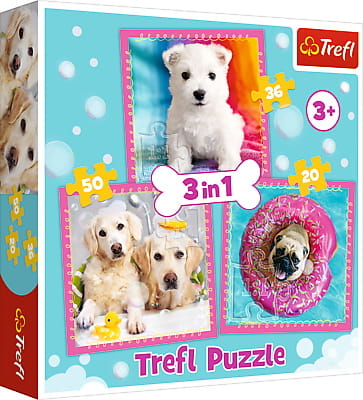 Zdjęcie Trefl Puzzle 3w1 Pieski w kąpiel - producenta TREFL