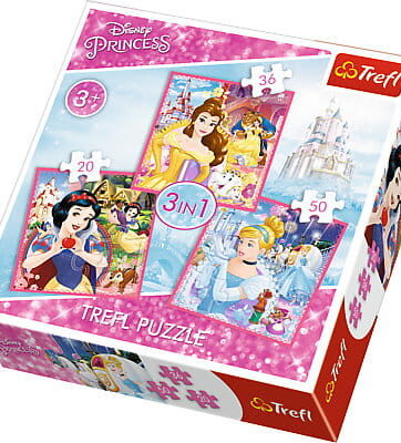 Zdjęcie Trefl Puzzle 3w1 Zaczarowany świat księżniczek - producenta TREFL