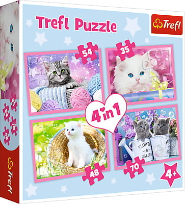 Zdjęcie Trefl Puzzle 4w1 Kocie zabawy - producenta TREFL