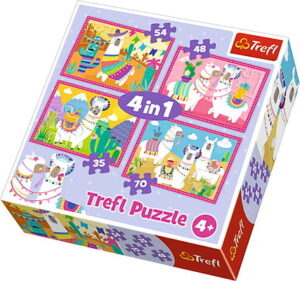 Zdjęcie Trefl Puzzle 4w1 Lamy na wakacjach - producenta TREFL