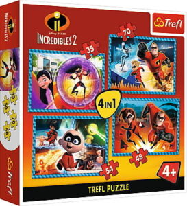 Zdjęcie Trefl Puzzle 4w1 Niesamowita rodzinka Incredibles - producenta TREFL