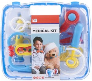 Zdjęcie Zabawkowy zestaw lekarski dla dzieci na baterie w walizce z rączką 9 elementów - producenta EURO-TRADE